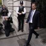 Chief Jeremy Hunt arrives in Downing Street to see the Prime Minister Liz Trus in London